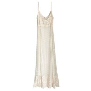 Deadstock Vintage Claire Pettibone sheer lace maxi slip dress Size L